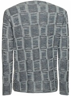 GIORGIO ARMANI Linen Blend Jacquard Sweater