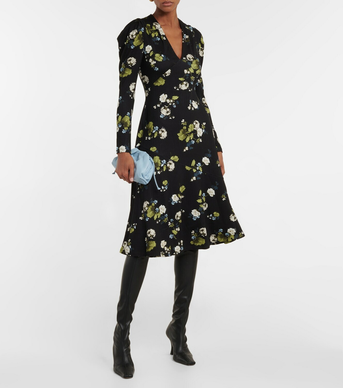 Erdem - Sophie floral jersey-blend midi dress Erdem