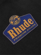 Rhude - Grand Cru Logo-Print Cotton-Jersey Hoodie - Black