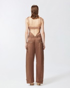 Pinko P Pants In Gabardine And Satin With Zip Brown   Tec