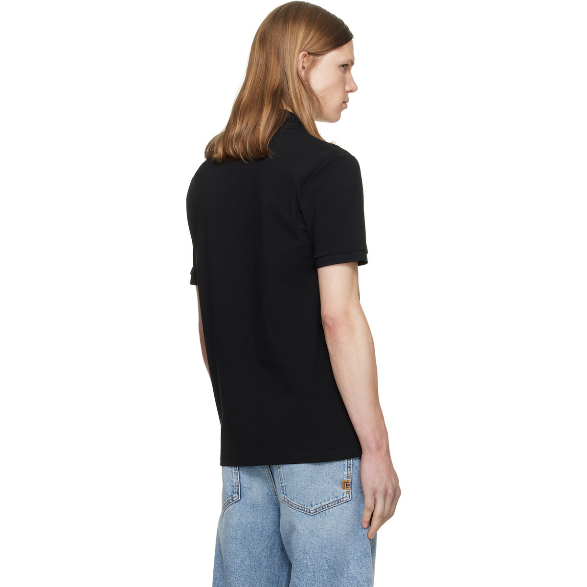 BALMAIN Black Small Vintage Embroidered Polo