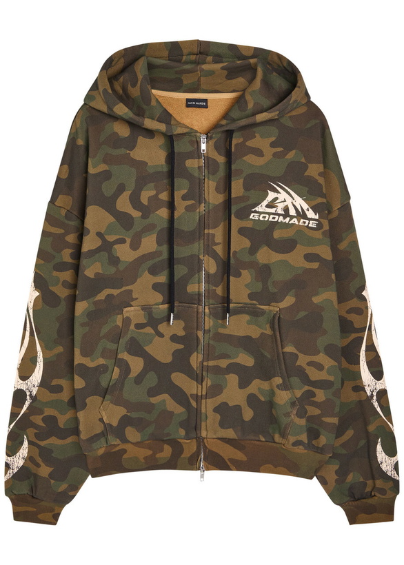 Photo: God Made Military Camouflage Hooded Cotton Sweatshirt Multicoloured 1