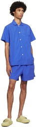 Tekla Blue Short Sleeve Pyjama Shirt