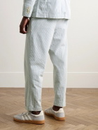Alex Mill - Standard Straight-Leg Pleated Striped Cotton-Seersucker Trousers - Blue