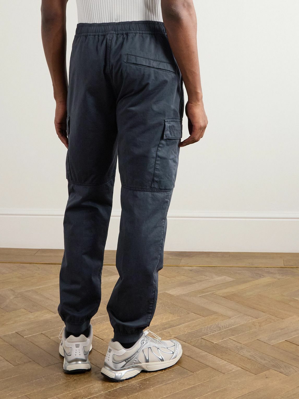 Stone Island - Tapered Cotton-Blend Trousers - Blue