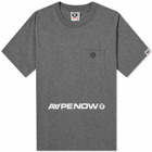 Men's AAPE One Point Pocket T-Shirt in Heather Grey