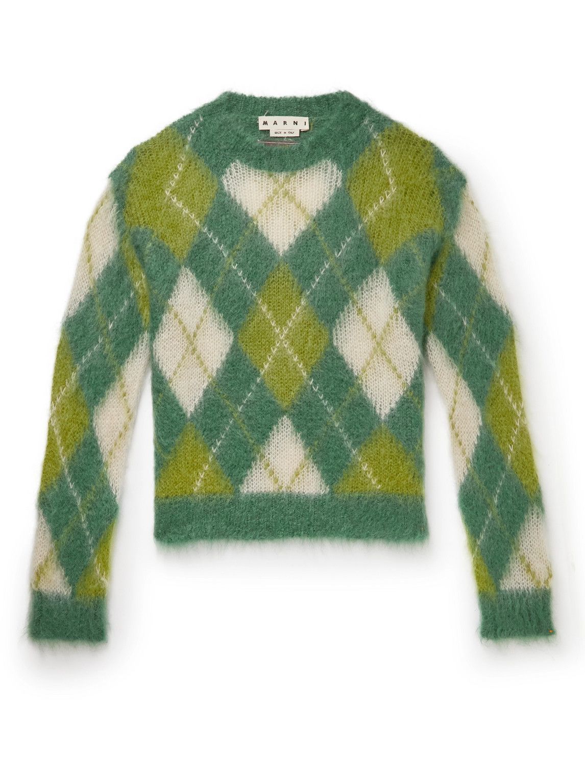 Marni - Argyle Mohair-Blend Sweater - Green Marni