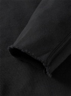 HAYDENSHAPES - Resin Oversized Distressed Logo-Embroidered Cotton-Jersey Sweatshirt - Black
