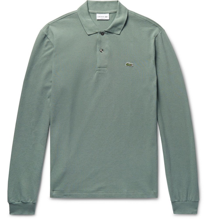 Photo: Lacoste - Cotton-Piqué Polo Shirt - Men - Sage green