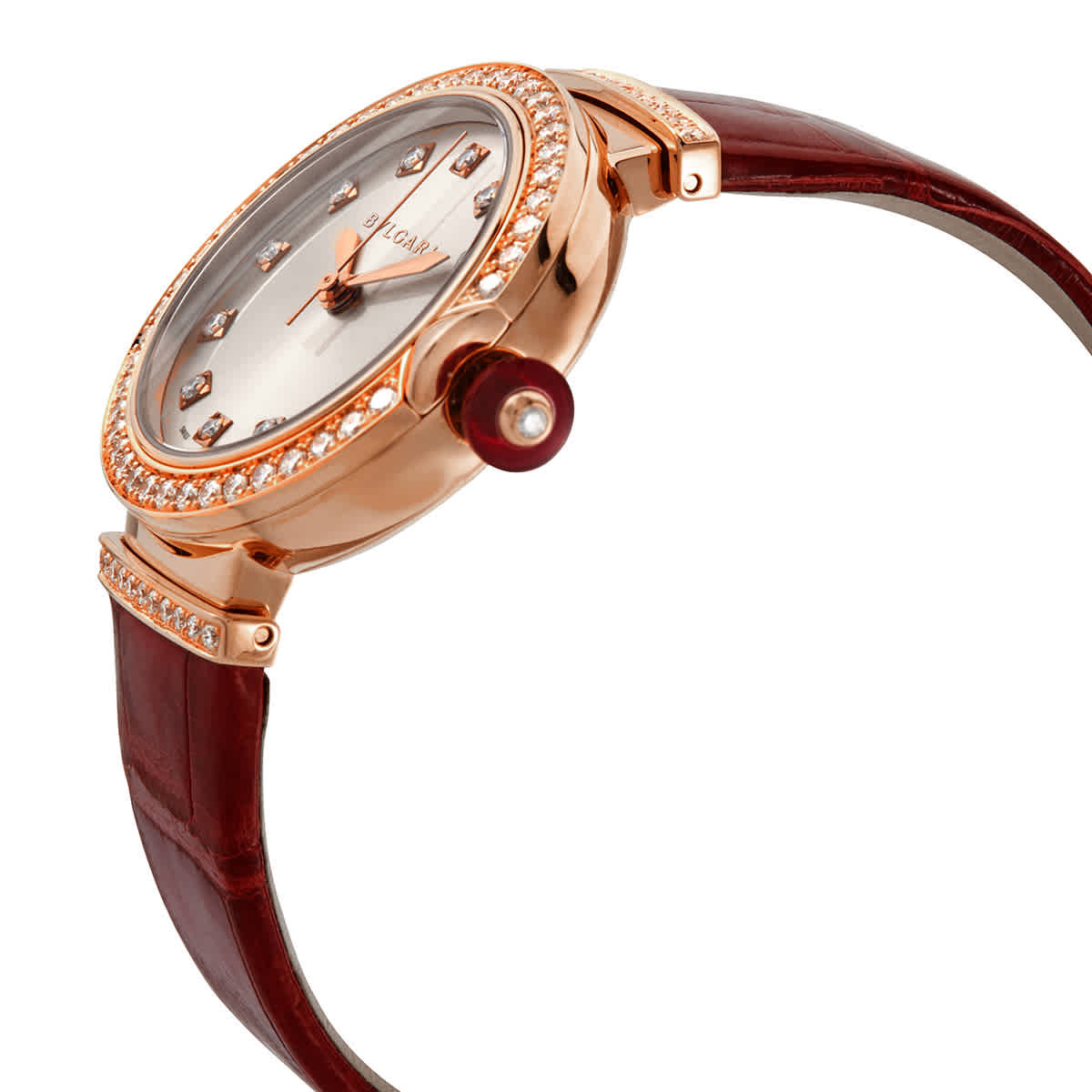Bvlgari Lvcea Automatic Silver Dial 18kt Rose Gold Ladies Watch 102329