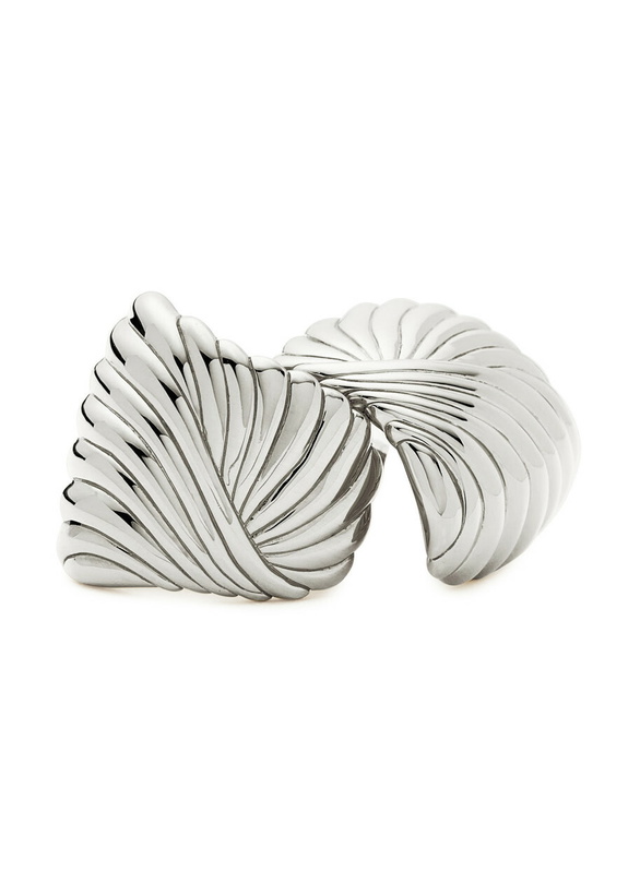 Photo: Missoma Ripple Rhodium-plated Stud Earrings - Silver - One Size