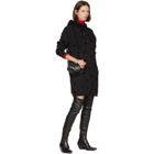 McQ Alexander McQueen Black Cut-Up Swallow Hoodie Dress