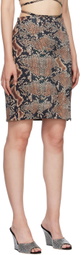 Atlein Black Snake Print Miniskirt