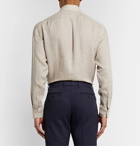 Favourbrook - Slim-Fit Cutaway-Collar Slub Linen Shirt - Neutrals