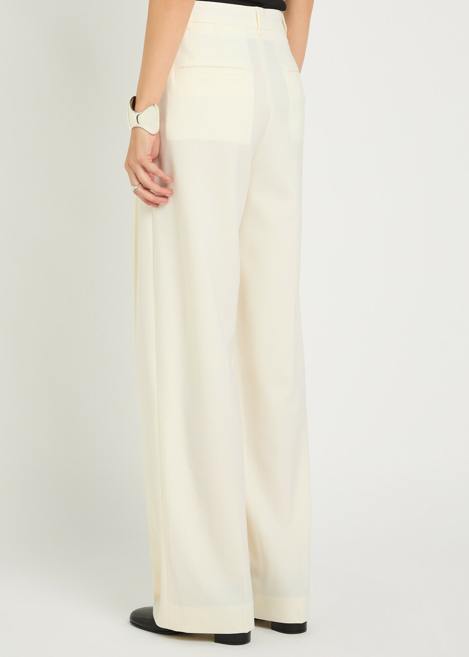 Maria Mcmanus Straight-leg Stretch-wool Trousers Ivory