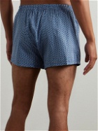 Zimmerli - Printed Cotton-Sateen Boxer Shorts - Blue