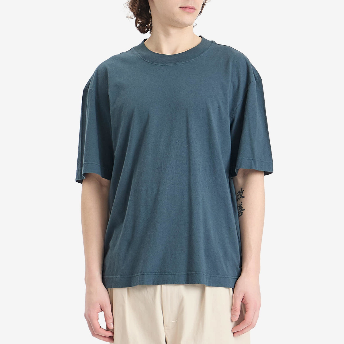 MHL by Margaret Howell Men's Simple T-Shirt in Mineral Blue