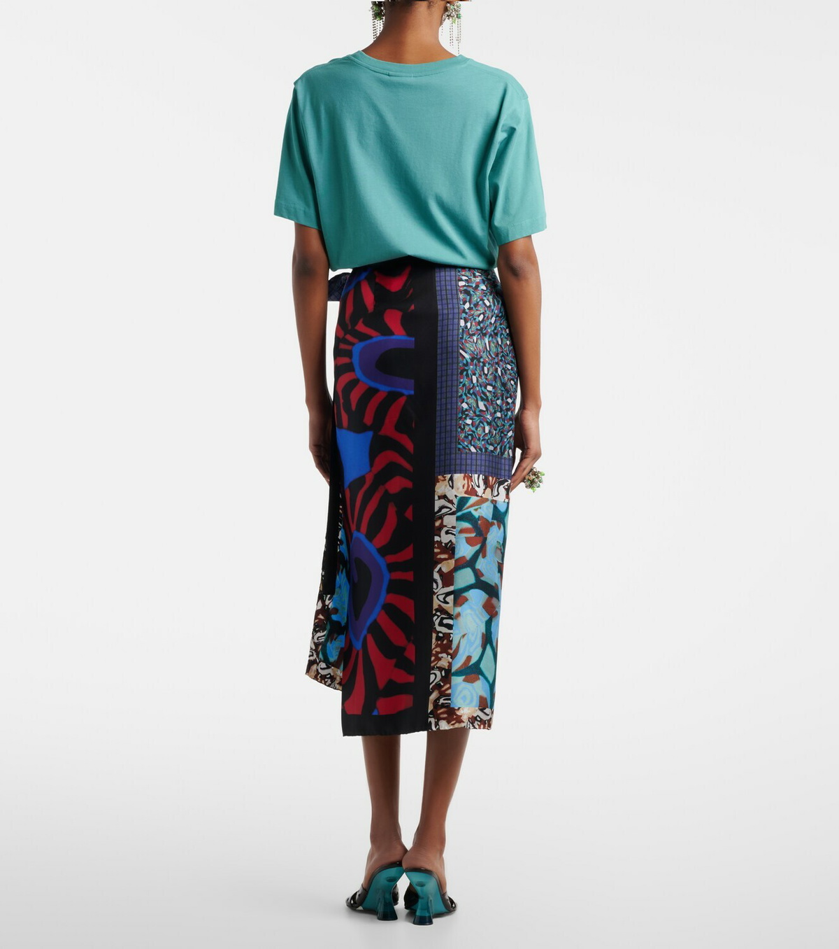 Dries Van Noten Scarfy printed silk wrap skirt