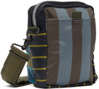 Paul Smith Blue & Khaki Porter-Yoshida & Co. Striped X Body Bag