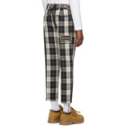 MSGM Black and White Check Trousers