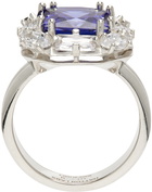 Hatton Labs Silver & Blue Baguette-Cut Ring