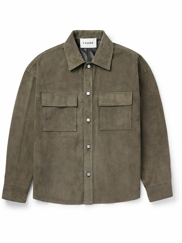 Photo: FRAME - Clean Suede Shirt Jacket - Green