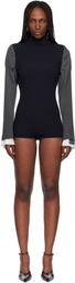 Jean Paul Gaultier Navy & Gray 'The Bi-Material Suit' Romper