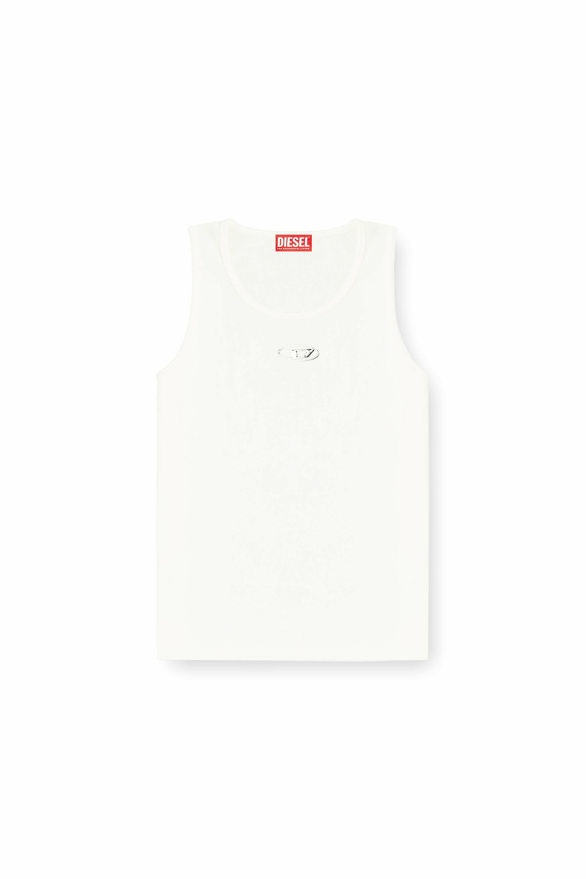 Diesel Cotton tank top with logo - T-Shirts Mens in White