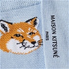 Maison Kitsuné Men's Fox Head Socks in Pale Blue