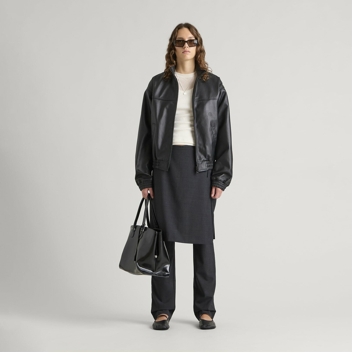 END. Lane Leather jacket in Black