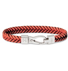 Tod's - Woven Leather and Silver-Tone Bracelet - Orange