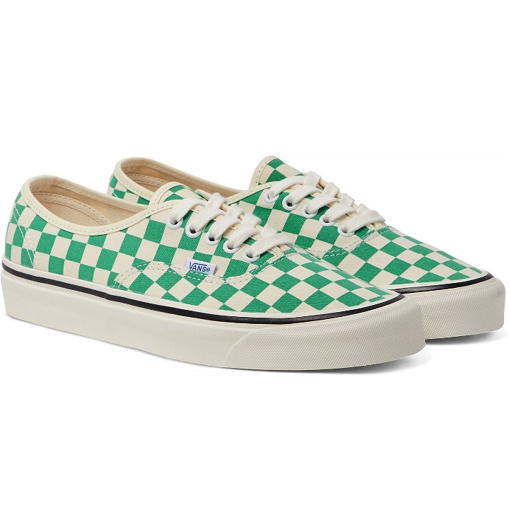 Photo: Vans - Anaheim Factory Authentic 44 DX Checkerboard Canvas Sneakers - Green