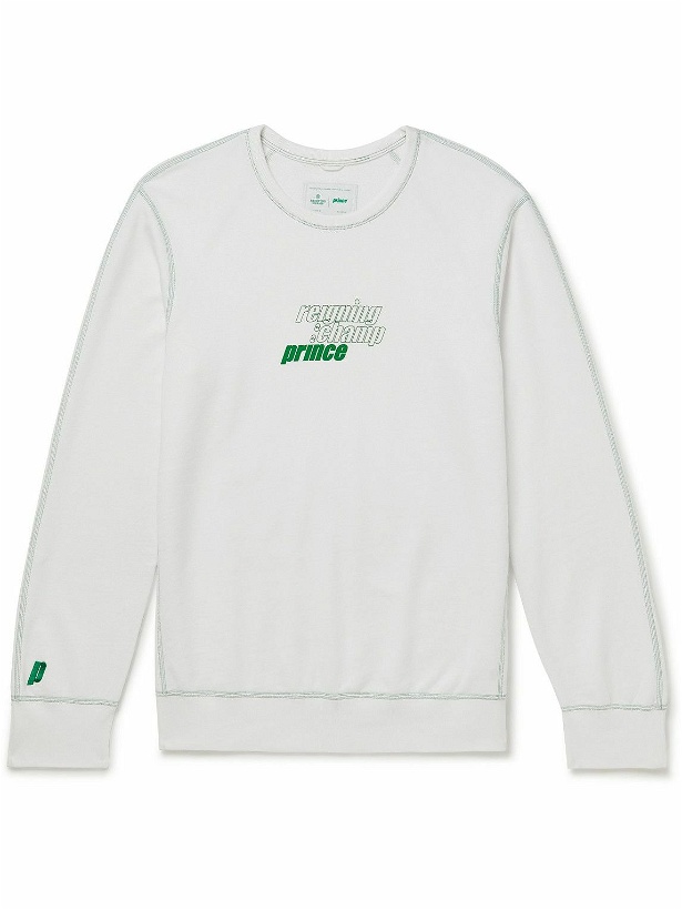 Photo: Reigning Champ - Prince Logo-Print Loopback Cotton-Jersey Tennis Sweatshirt - White
