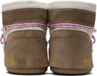 Guest in Residence Off White & Taupe Moon Boot Edition Icon Low Beaded Suede Boots