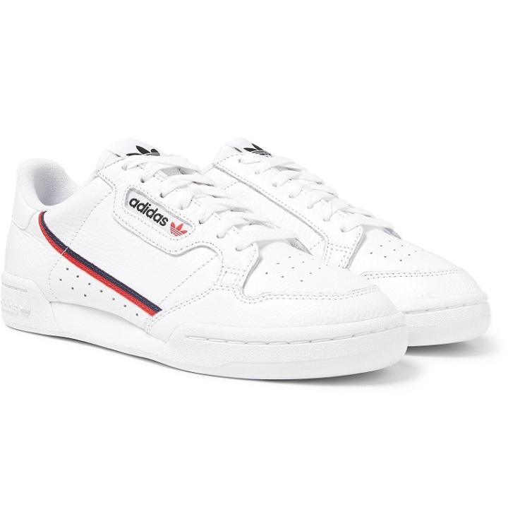 Photo: adidas Originals - Continental 80 Grosgrain-Trimmed Leather Sneakers - White