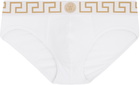 Versace Underwear Two-Pack Black & White Greca Border Briefs