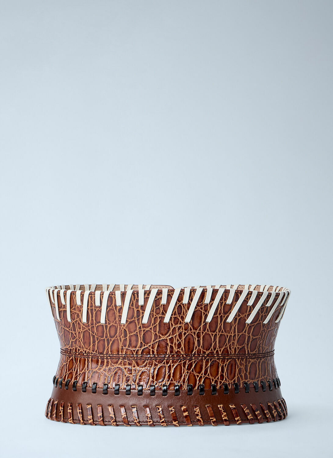 Dries Van Noten Embossed Leather Corset Belt
