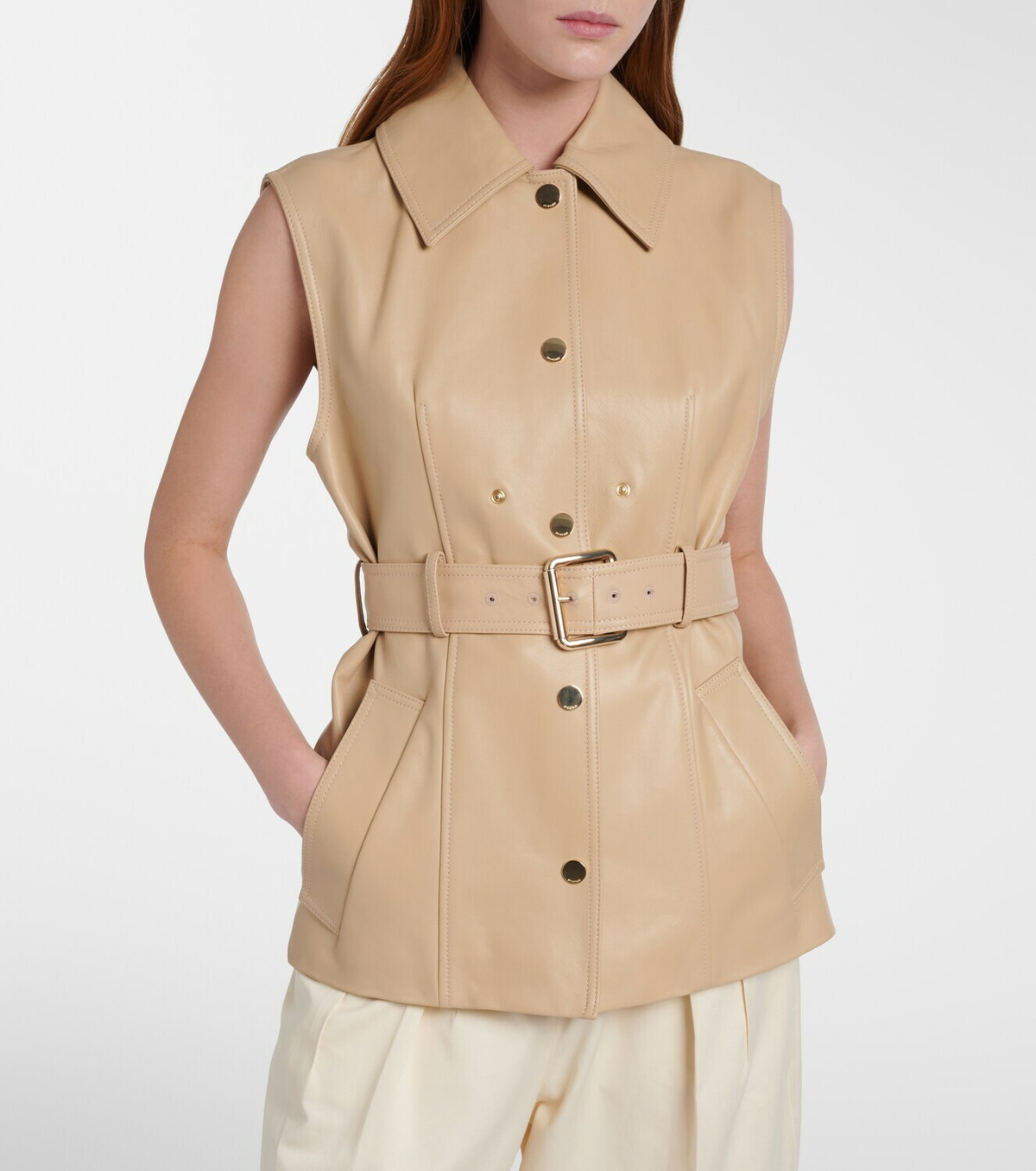 Sportmax Stenzone convertible leather jacket