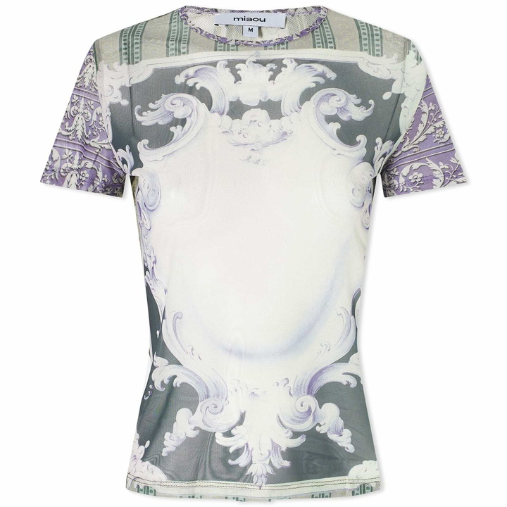 Photo: Miaou Women's Mini T-Shirt in Emblem Print