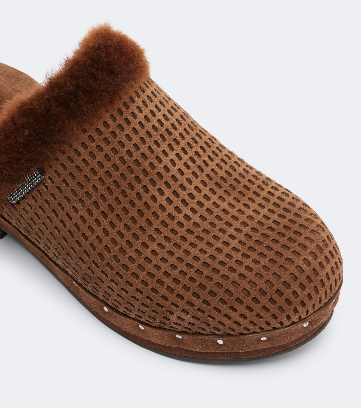 Brunello Cucinelli Monili suede clogs