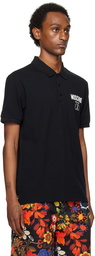 Moschino Black Double Smiley Polo