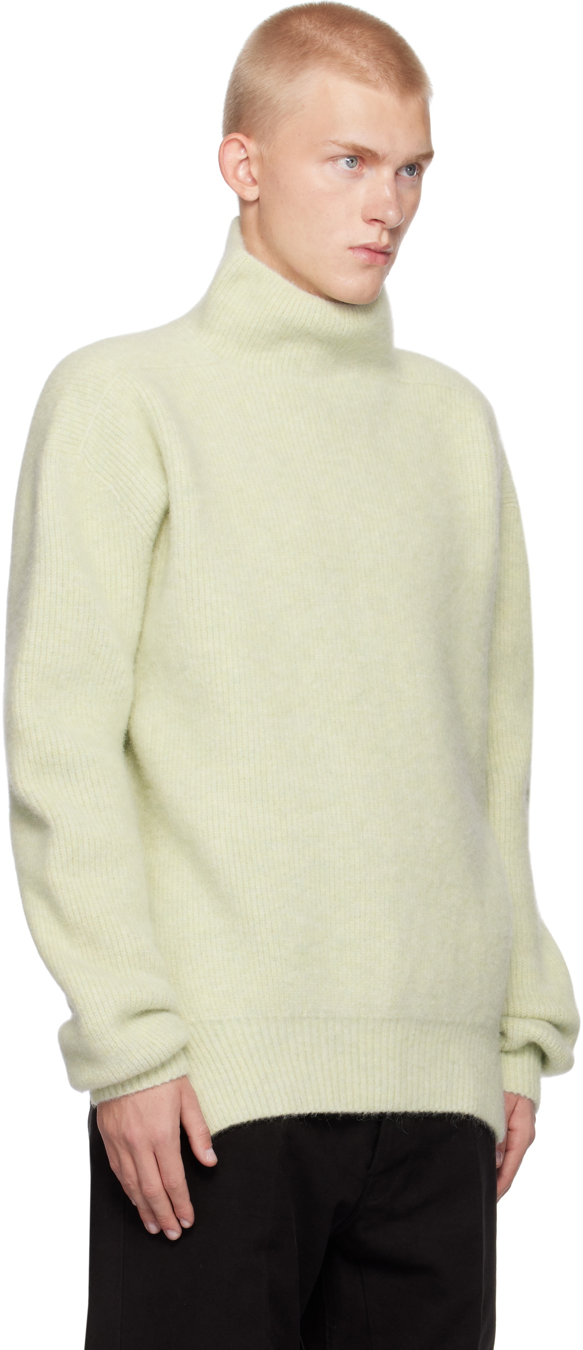 Rick Owens Green Porterville Alpaca Knit Fisherman Tabard Rick Owens Green Porterville Alpaca Knit Fisherman Tabard