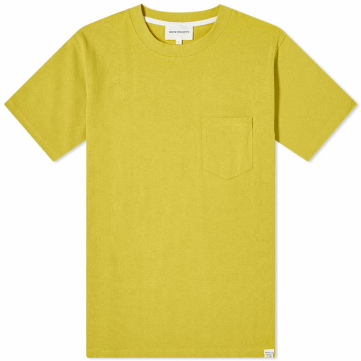 Photo: Norse Projects Men's Johannes Pocket T-Shirt in Chartreus Green