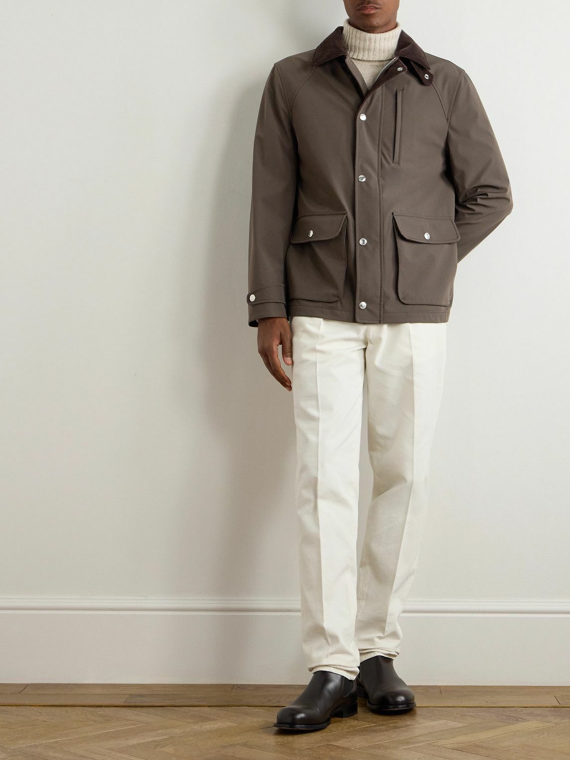 Brunello Cucinelli - Cotton-Blend Corduroy-Trimmed Shell