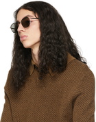 Garrett Leight Black & Gold Grant Sunglasses