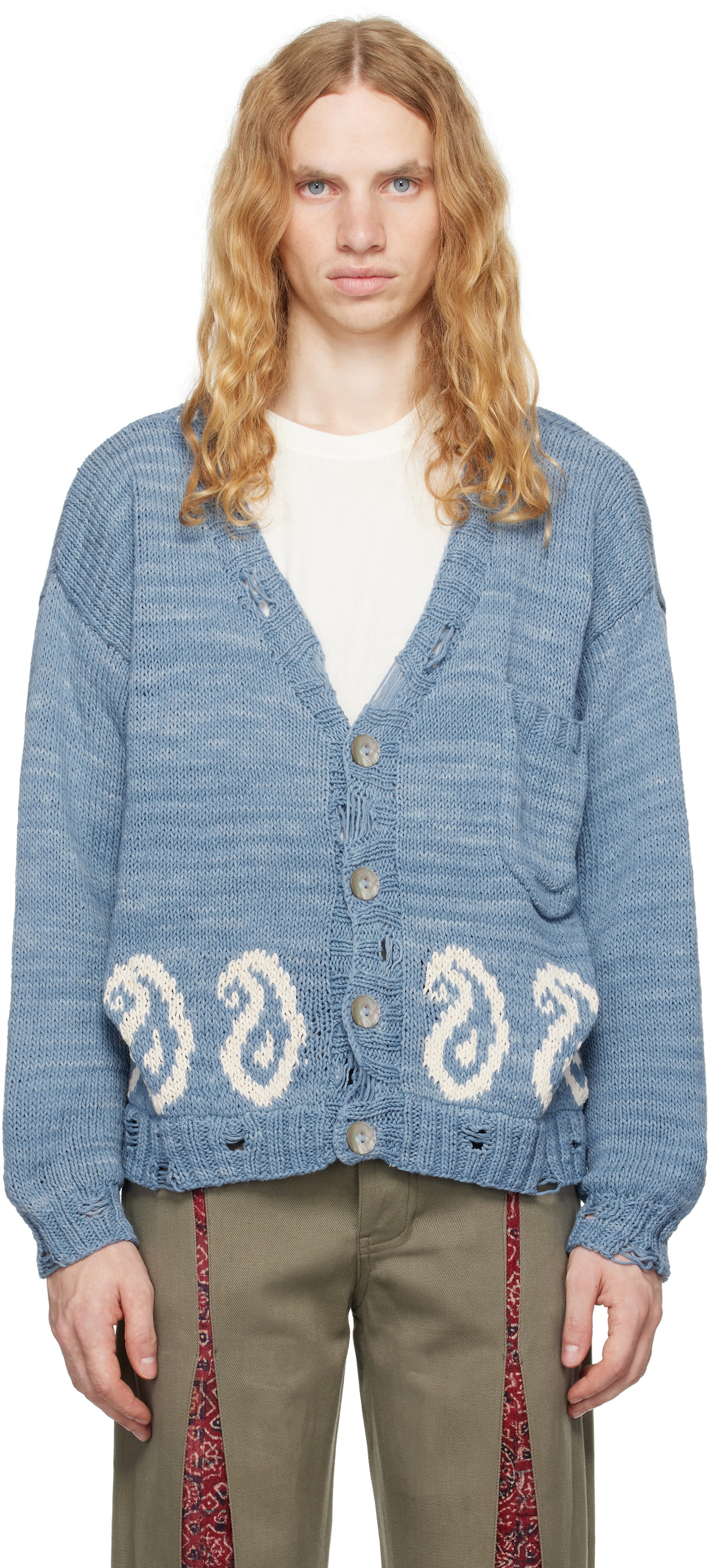 Kartik Research Blue Paisley Cardigan Kartik Research