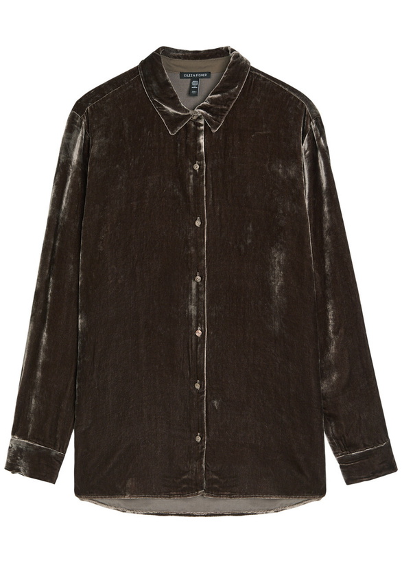 Photo: Eileen Fisher Velour Shirt Brown
