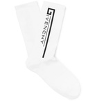 Givenchy - Logo-Intarsia Stretch Cotton-Blend Socks - White