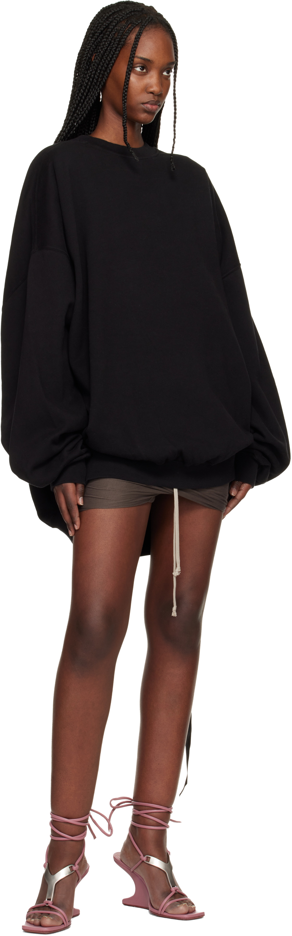 Rick Owens DRKSHDW Black Temple Hun Crewneck Sweatshirt