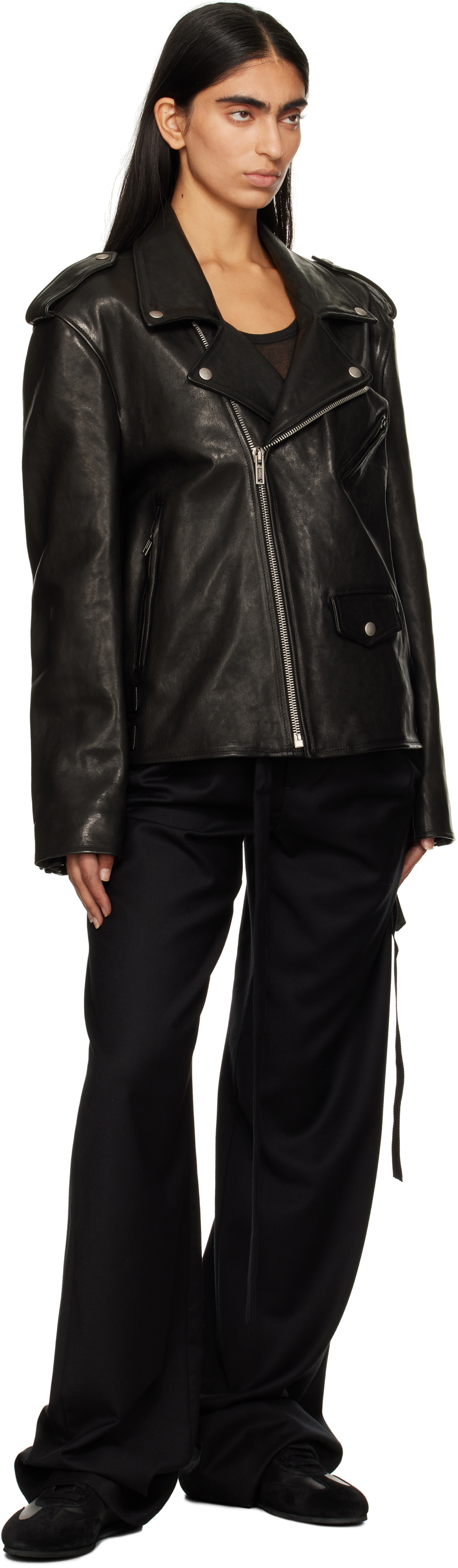 Ann Demeulemeester Black Anu Perfecto Leather Jacket Ann